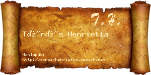 Törös Henrietta névjegykártya