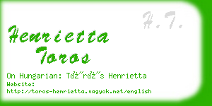 henrietta toros business card