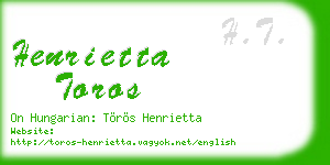 henrietta toros business card